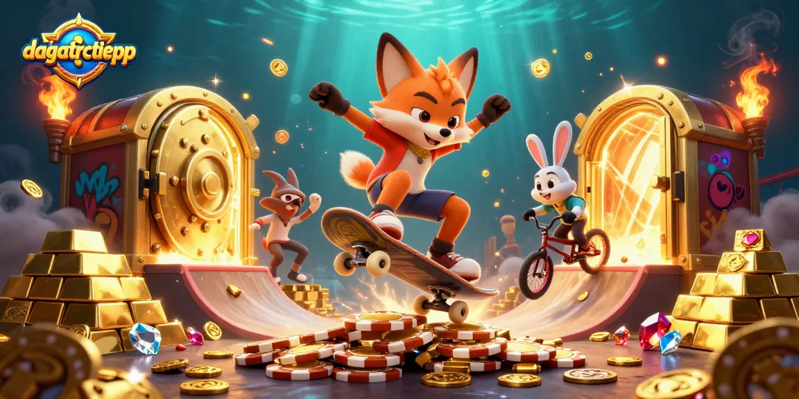 Experience exciting dagatructiepp action with a vibrant casino-themed illustration featuring dynamic characters and dazzling elements.