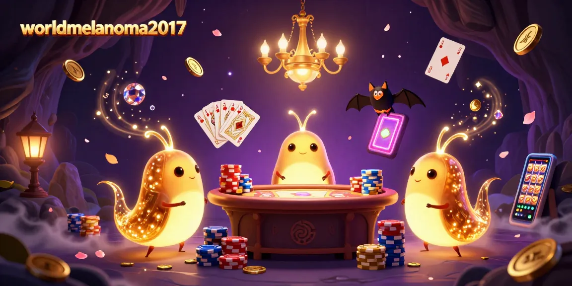 Experience the thrilling atmosphere of the worldmelanoma2017 casino, featuring glowworms and sparkling gems in action.