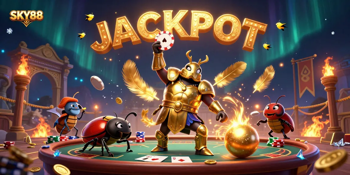 Engage big wins with SKY88's vibrant gaming scene featuring poker and dynamic characters.