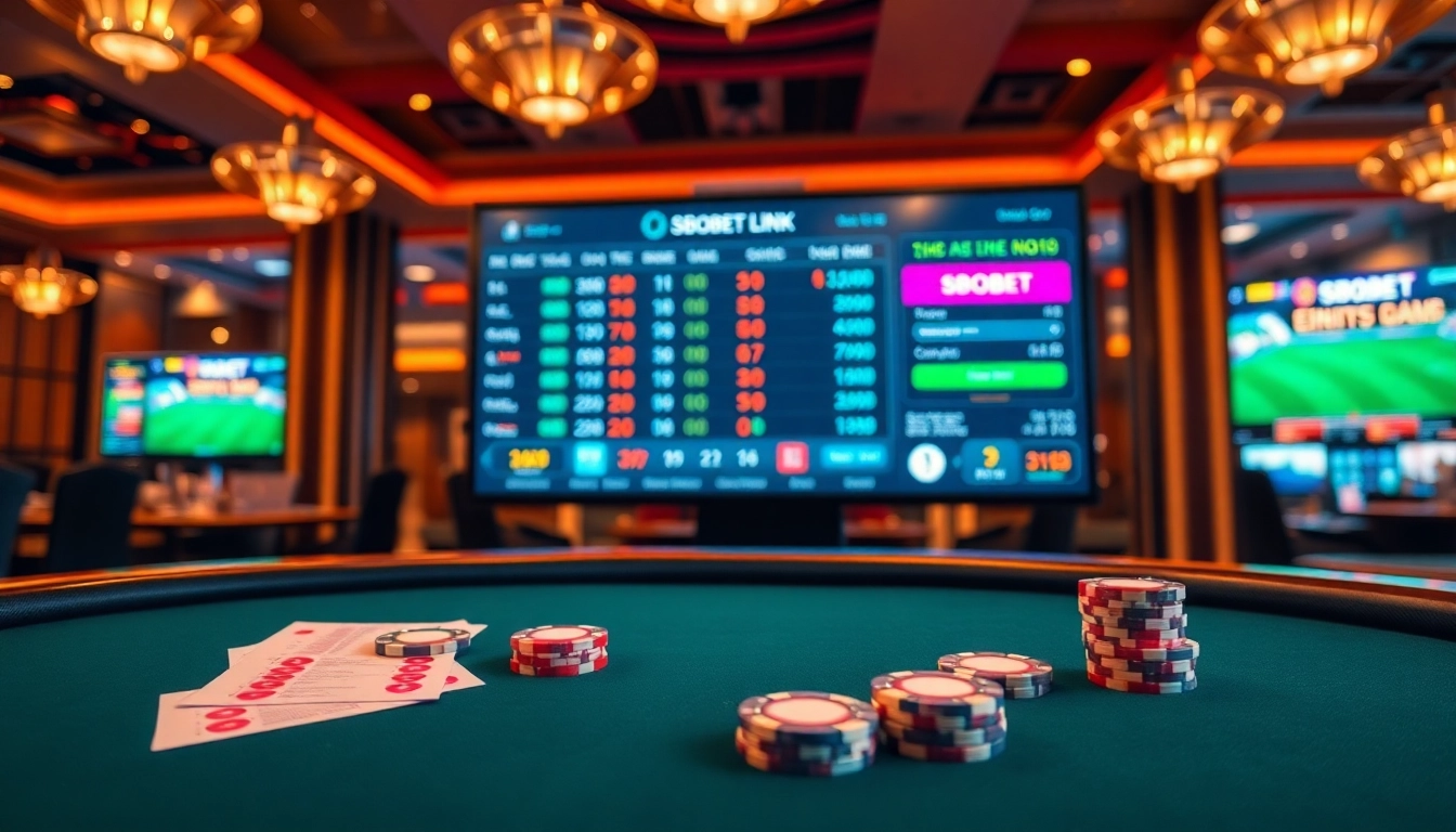 Experience SBOBET link login for seamless online betting on a vibrant casino interface.