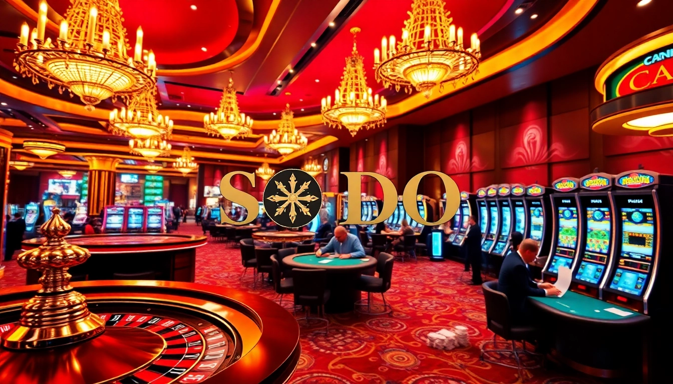 SODO CASINO vibrant gaming scene showcasing poker, roulette, and thrilling slot machines.