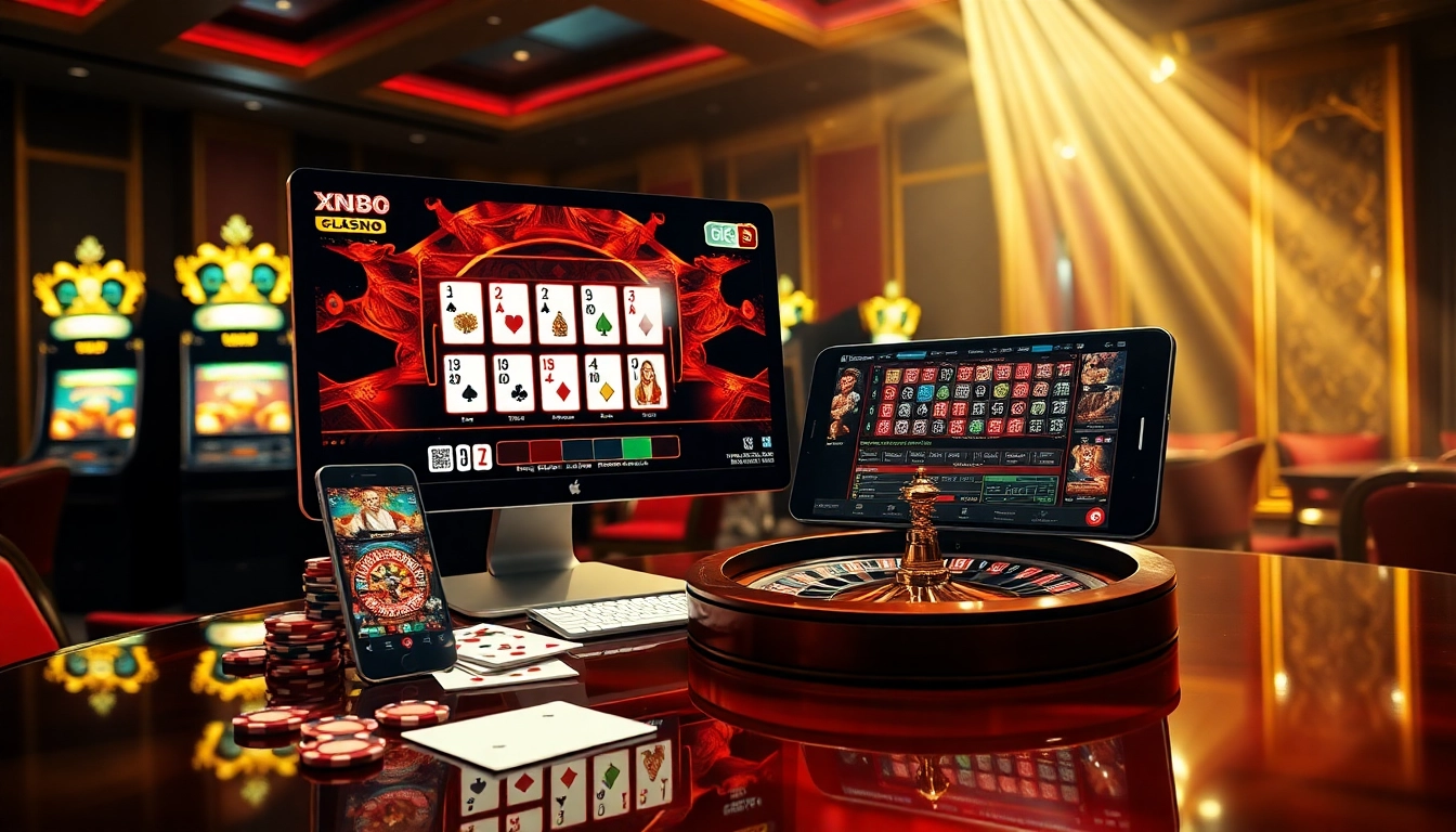 Experience gaming excitement with tải app xn88 on sleek mobile and desktop interfaces, featuring vibrant casino graphics.