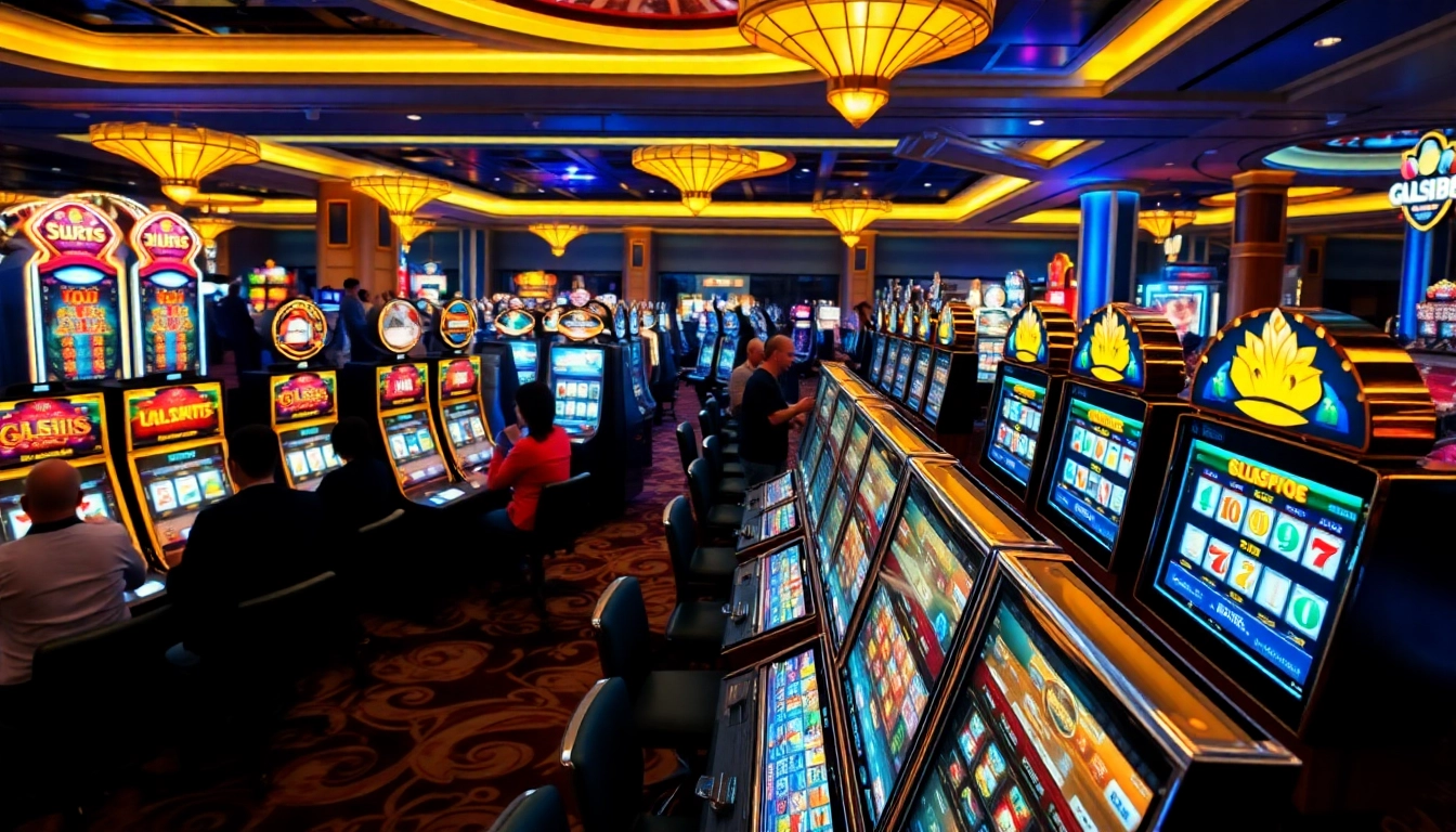 Experience the excitement of slot88 with a vibrant casino atmosphere showcasing thrilling slot machines.