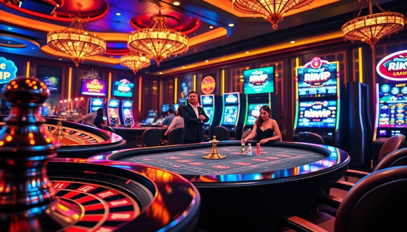 Experience thrilling gaming adventures at Rikvip with vibrant casino visuals.