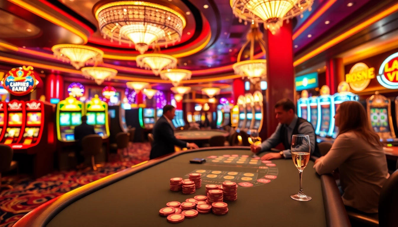 優塔娛樂城內部展現豪華遊戲桌與精彩氛圍的場景