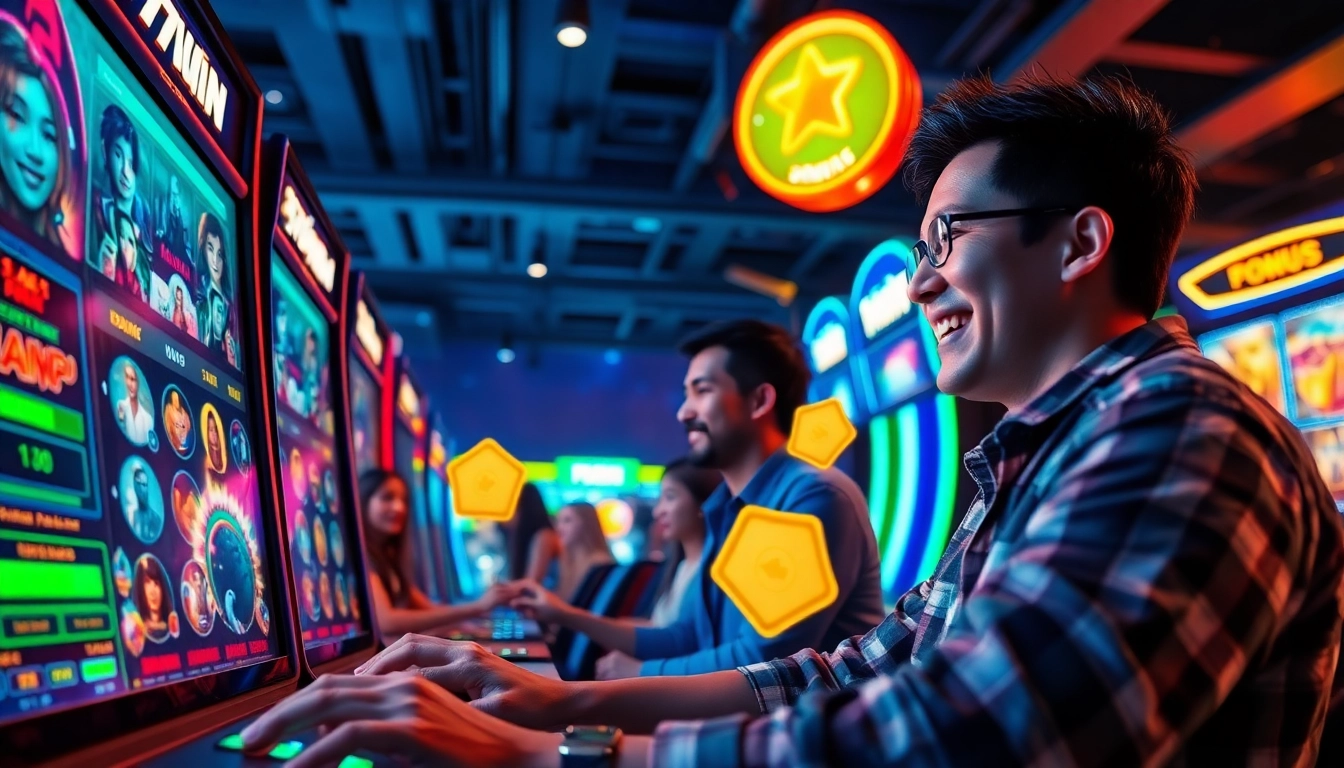 Exciting online gaming action at 77win with players engaged in immersive experiences.