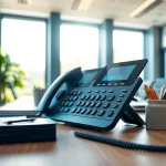 Elevate your communication with a small business phone service in a modern office setup.