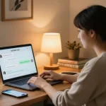 Engaging user interaction with an NSFW chat bot in a cozy home setting.